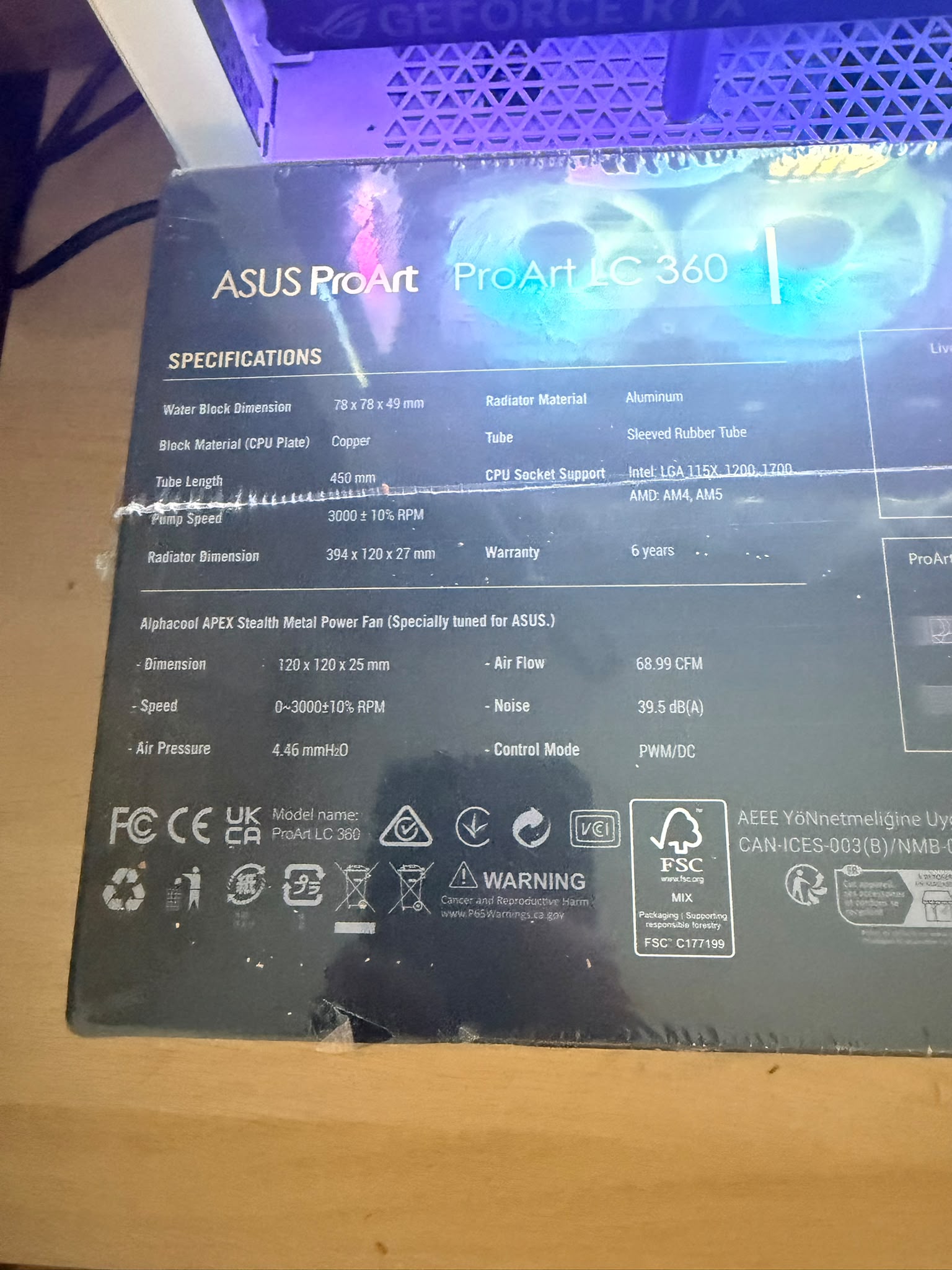 Cooler procesor ASUS ProArt LC 360, Alphacool Apex Stealth Metal Power Fans - imagine 3